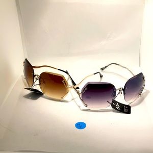 2 pairs ladies large sunglasses